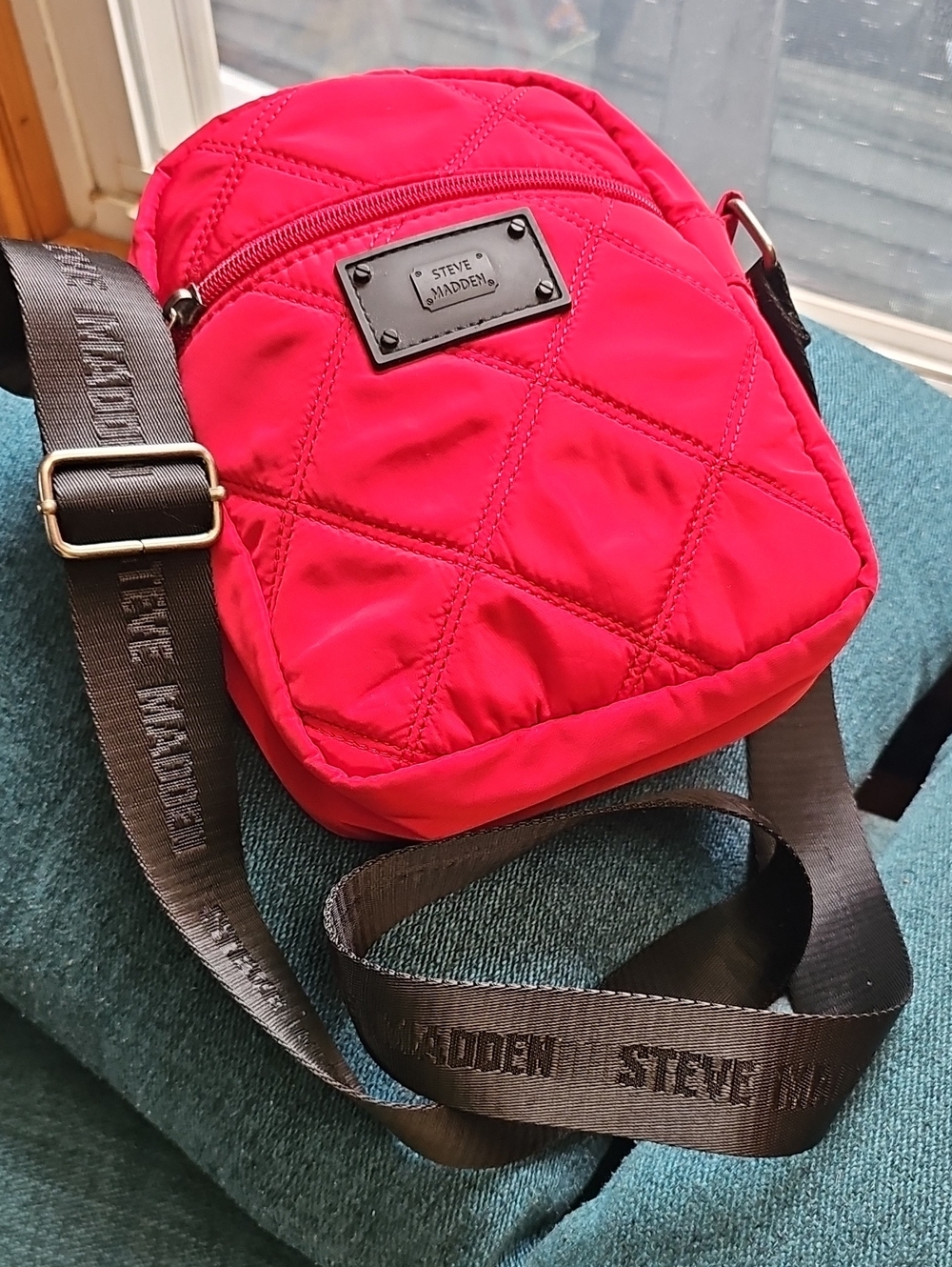 Steve Madden , Red Quilted Crossbody Bag
